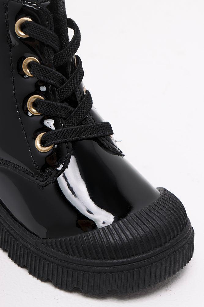 Shiny patent boots cheap