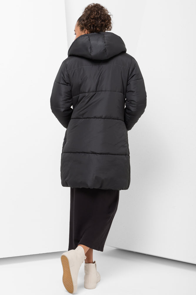 Longer Length Puffer Coat Black (2)