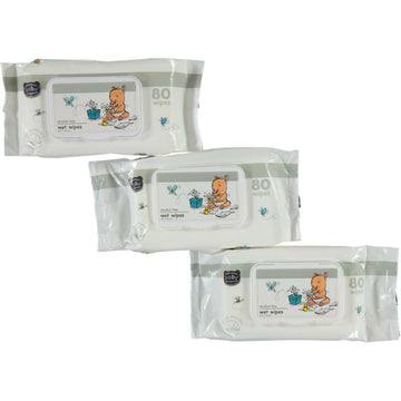 3 Pack ABC Wet Wipes 80
