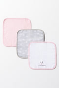 3 Pack Bunny Face Cloths Pink