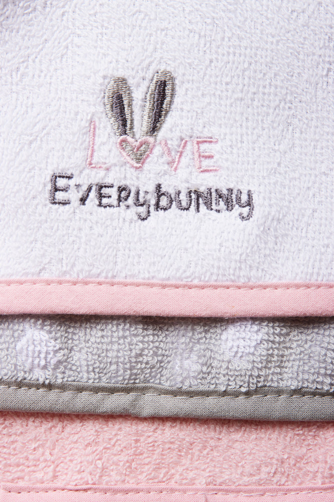 3 Pack Bunny Face Cloths Pink (1)