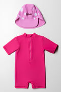 Minnie Mouse Swim Suit With Hat Pink (3)