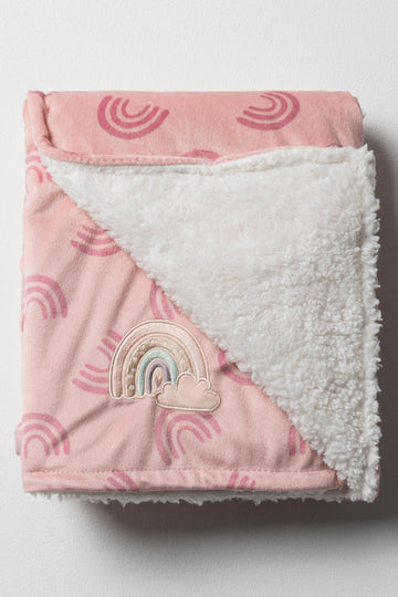 Sherpa Lined Blanket Pink