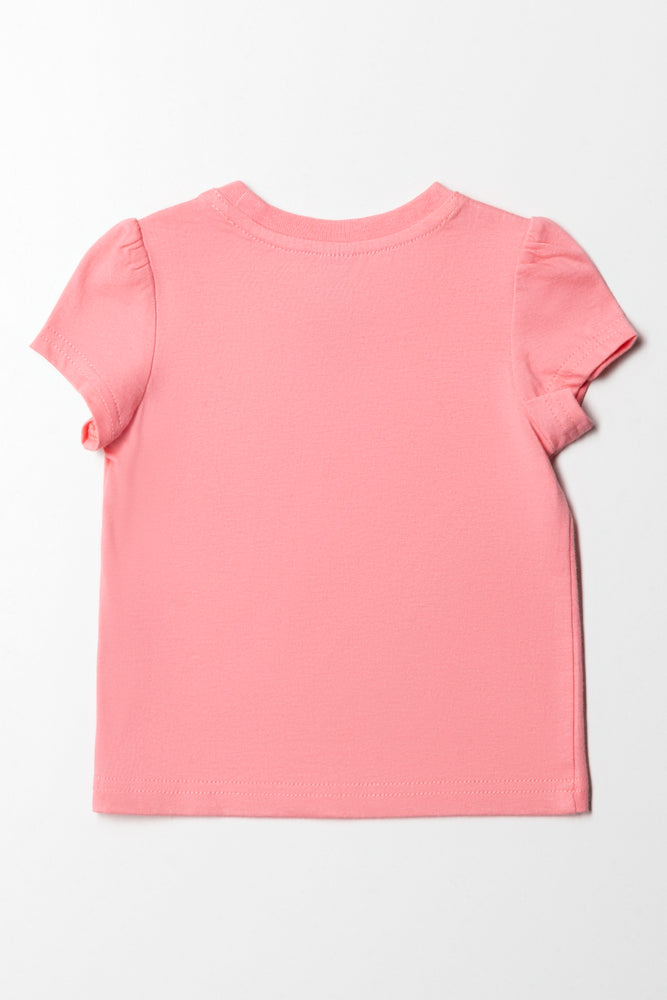 Pink crew neck t shirt top
