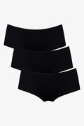 3 Pack Cotton Blend Boyleg Panties Black (1)