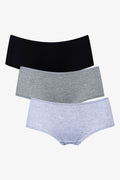 3 Pack Cotton Blend Boyleg Panties Grey (1)