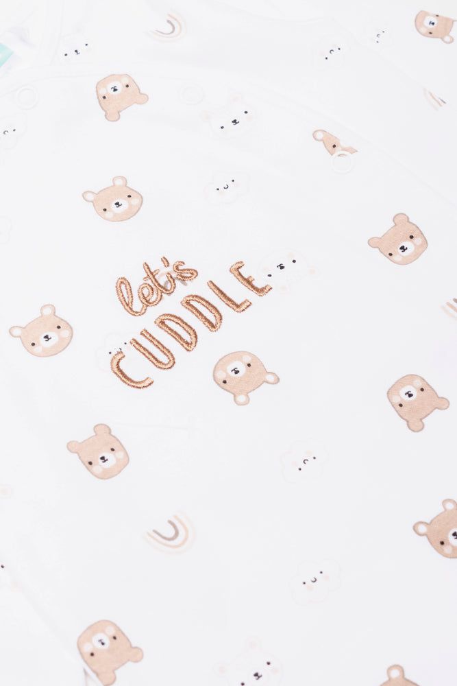 Bear Babygrow With Toy Natural And White (1)