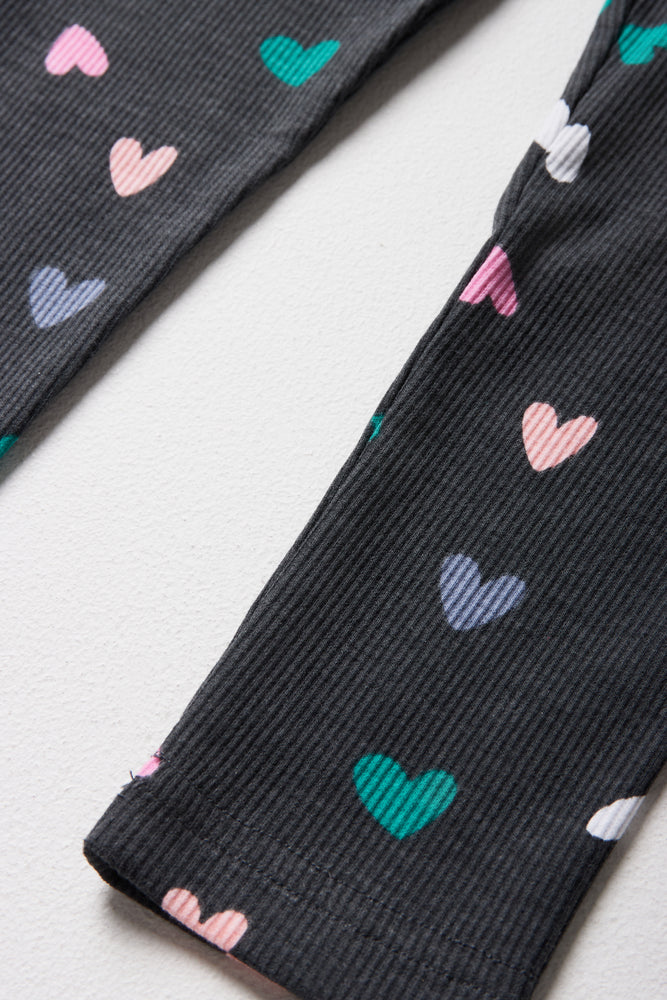 Hearts Leggings Charcoal