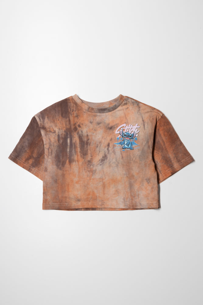 Lilo And Stitch Crop Top T-Shirt Pink