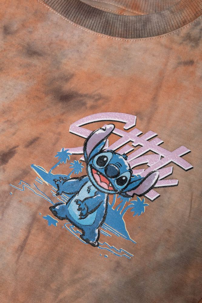 Lilo And Stitch Crop Top T-Shirt Pink