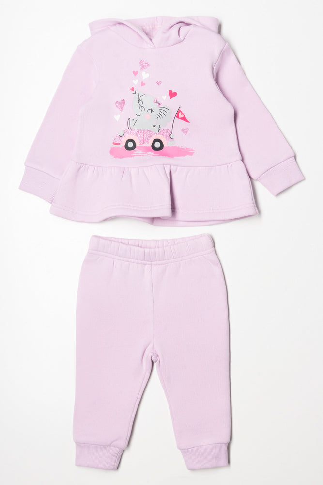 Hooded Peplum Tracksuit Lilac