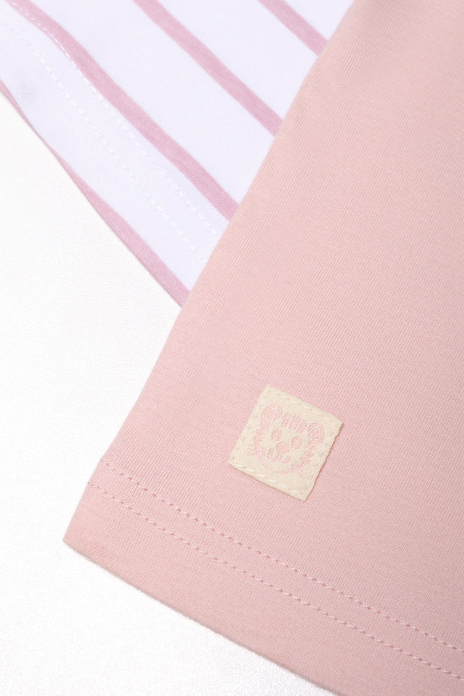 2 Pack Stripe T-Shirts Pink