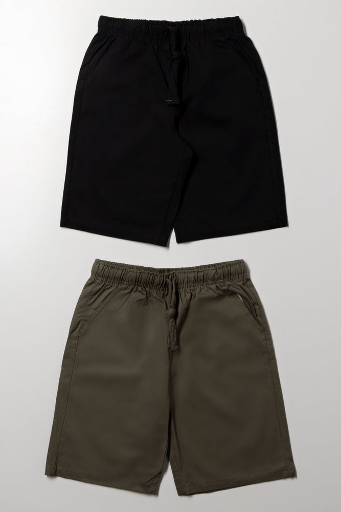 2 Pack Shorts Black And Dark Green