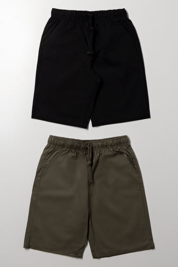 2 Pack Shorts Black And Dark Green