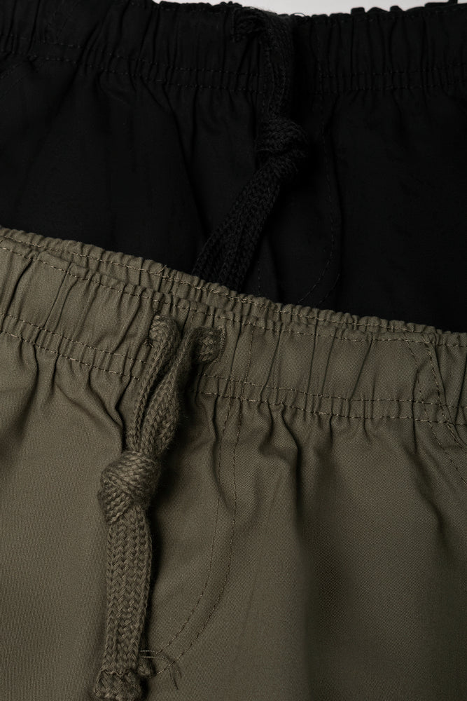 2 Pack Shorts Black And Dark Green