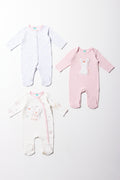 3 Pack Babygrows Pink