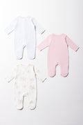 3 Pack Babygrows Pink (4)