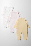 3 Pack Babygrows Pink & Yellow (4)