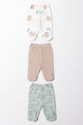 3 Pack Leggings Natural & Green