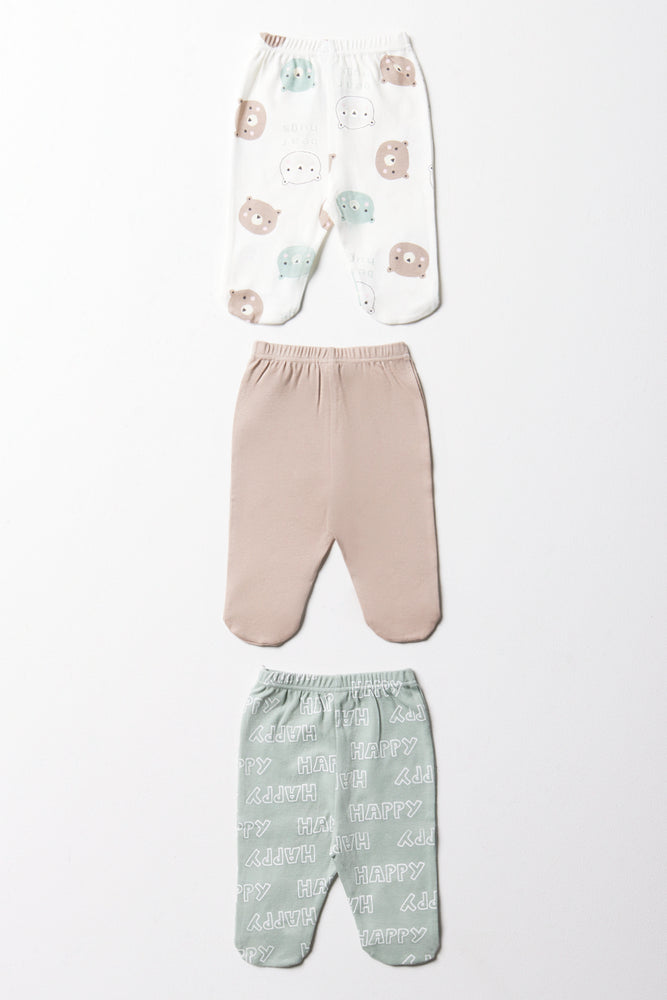 3 Pack Leggings Natural & Green (4)