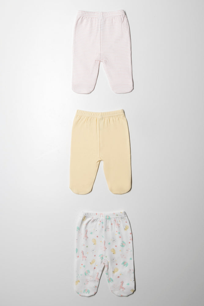 3 Pack Leggings Pink & Yellow (2)