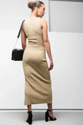Lurex Knitwear Bodycon Skirt Gold (2)