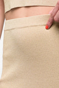 Lurex Knitwear Bodycon Skirt Gold (3)