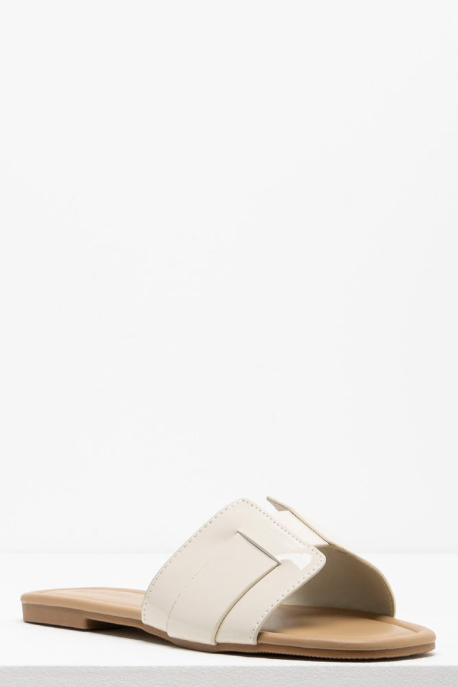 Textured Mule Sandal Cream (1)