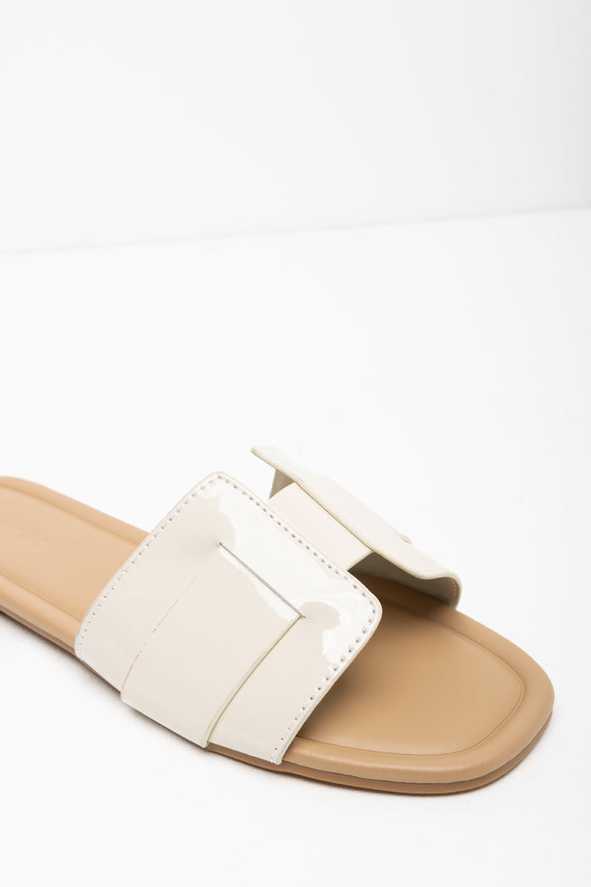 Textured Mule Sandal Cream (2)