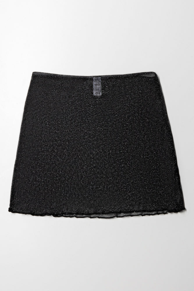 Mesh Swim Coverup Skirt Black (2)