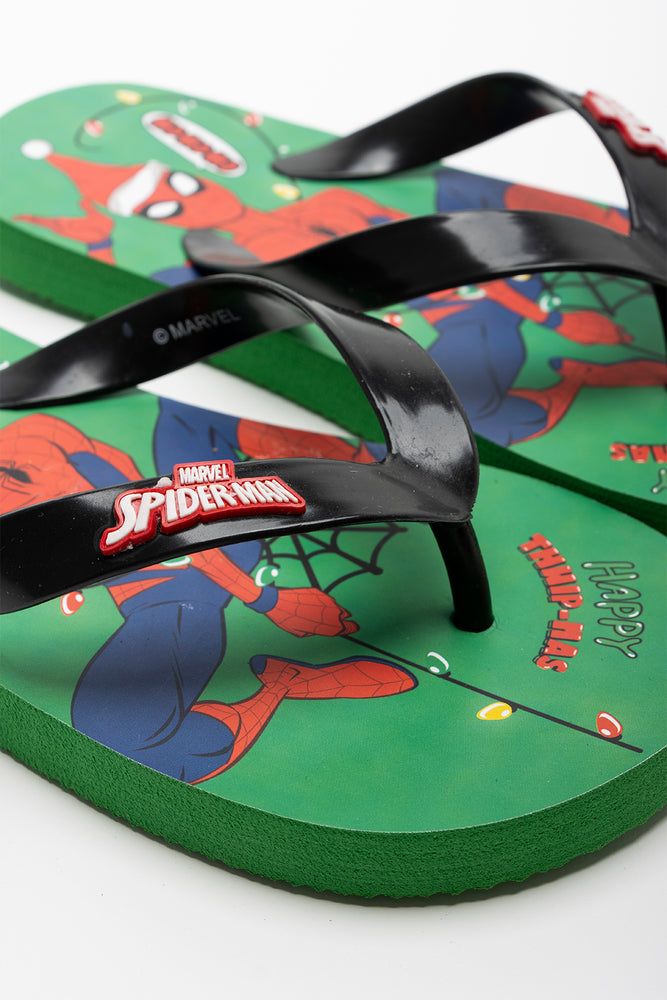 Spider-Man Christmas Flip Flop Green (2)