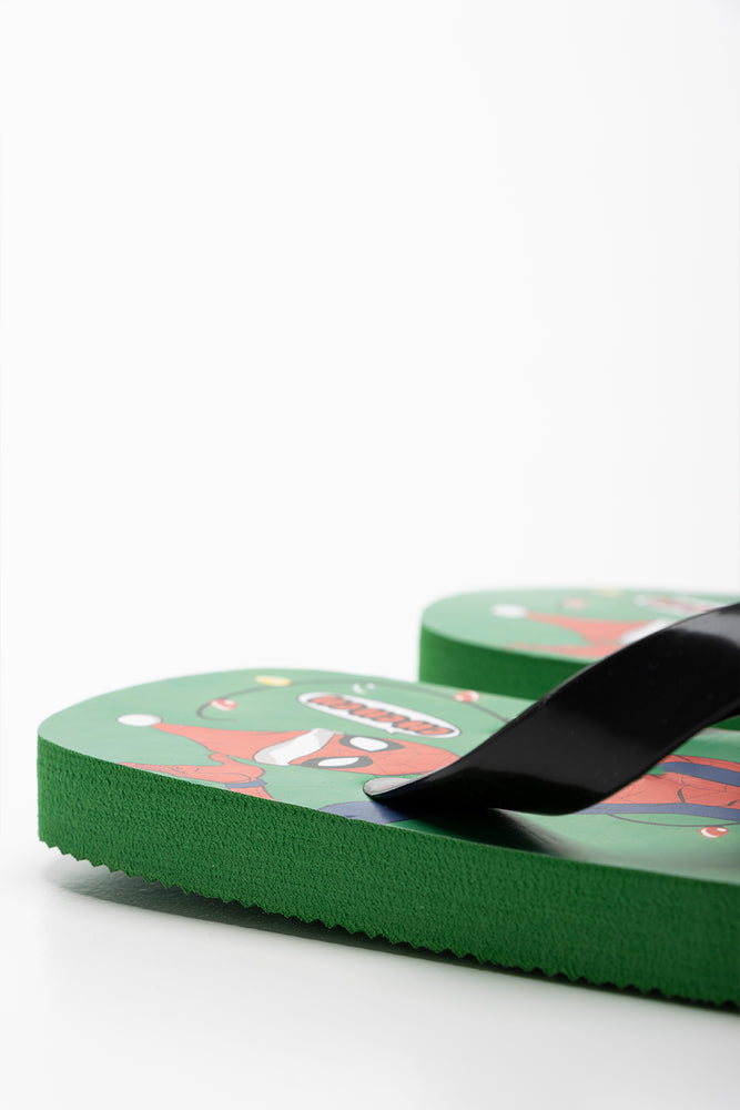 Spider-Man Christmas Flip Flop Green (3)