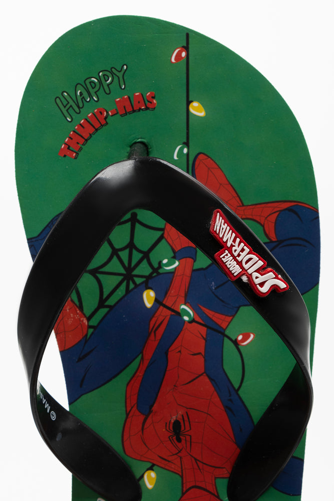 Spider-Man Christmas Flip Flop Green (4)