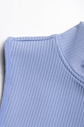 Seamfree Turtle Neck Sleeveless Dress Blue (1)