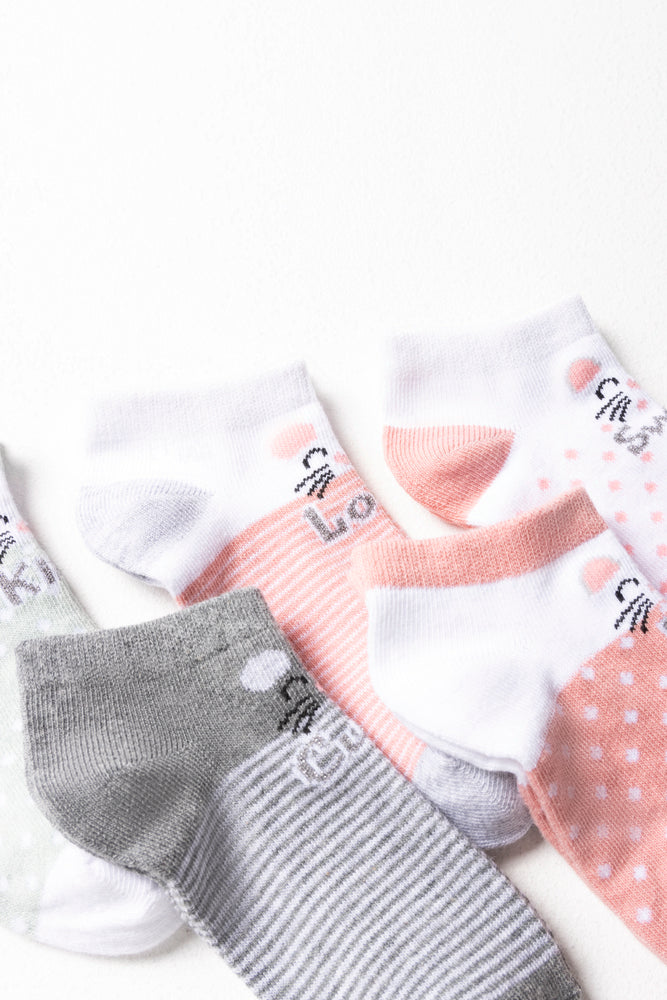 5 Pack Socks Lowleg Bunny Spot Multi