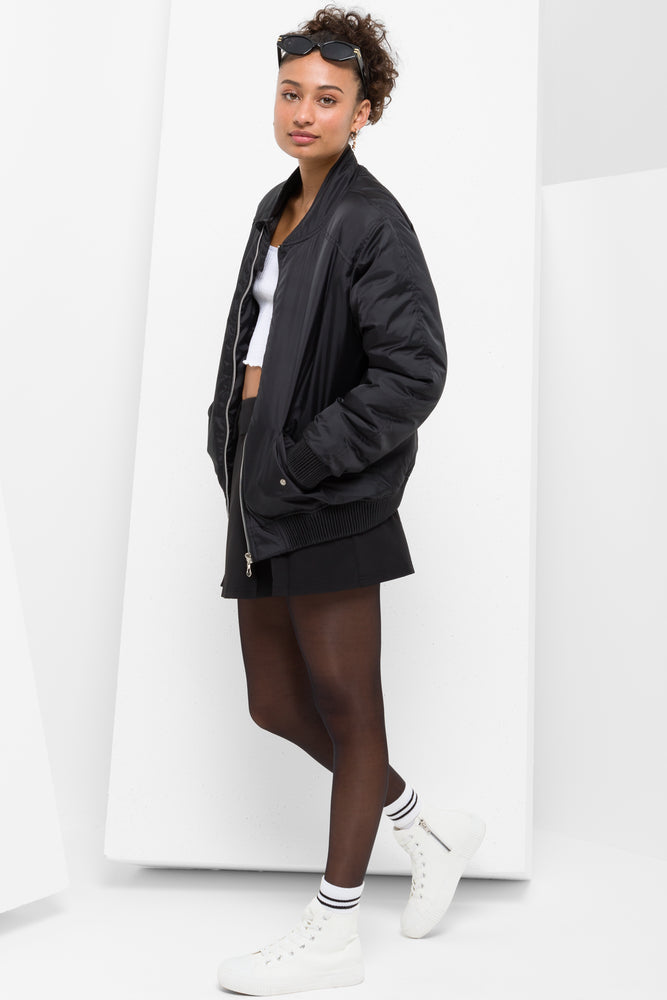 Padded Bomber Jacket Black
