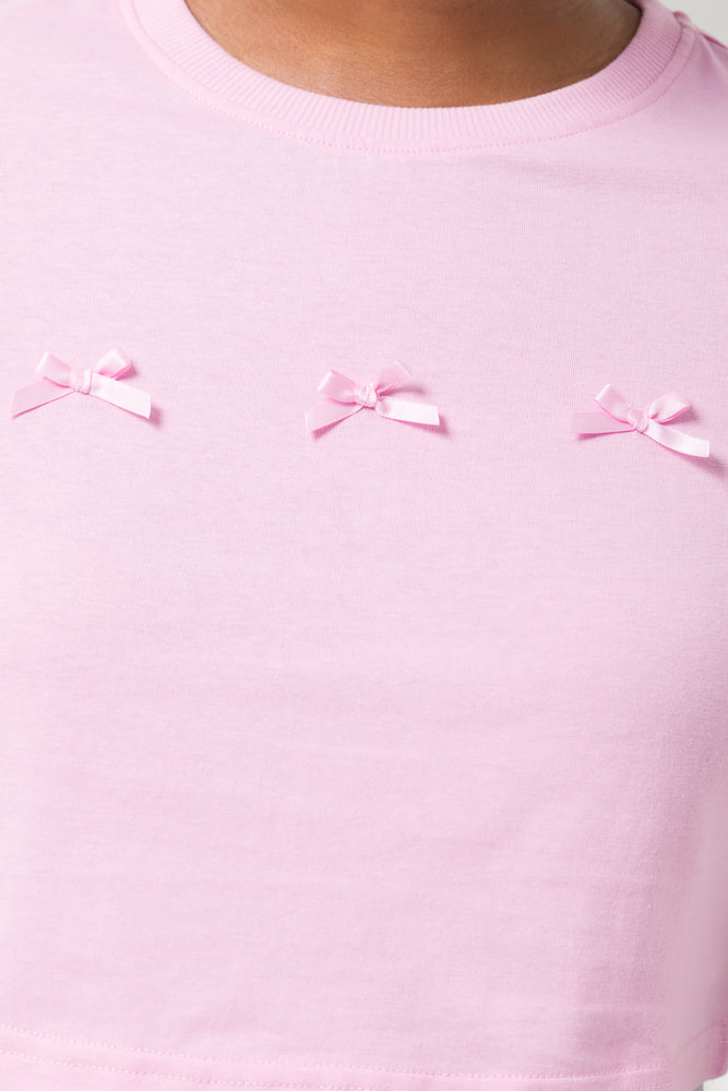 Crop Top With Graphic Mid Pink (3)