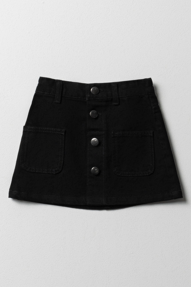 Button down skirt black online