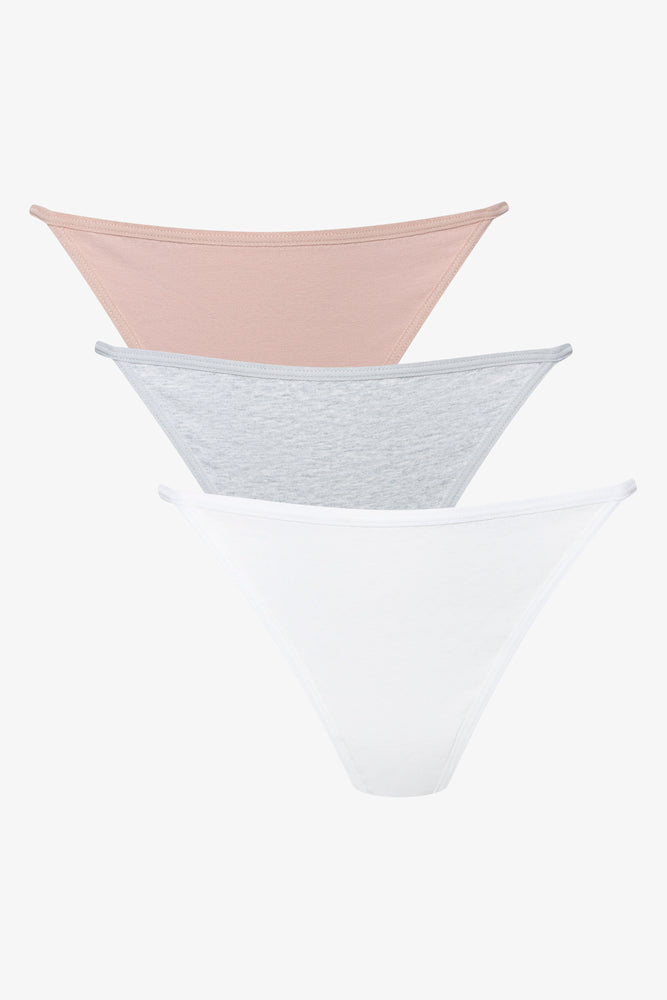 3 Pack Strappy Thongs Grey & Natural (1)