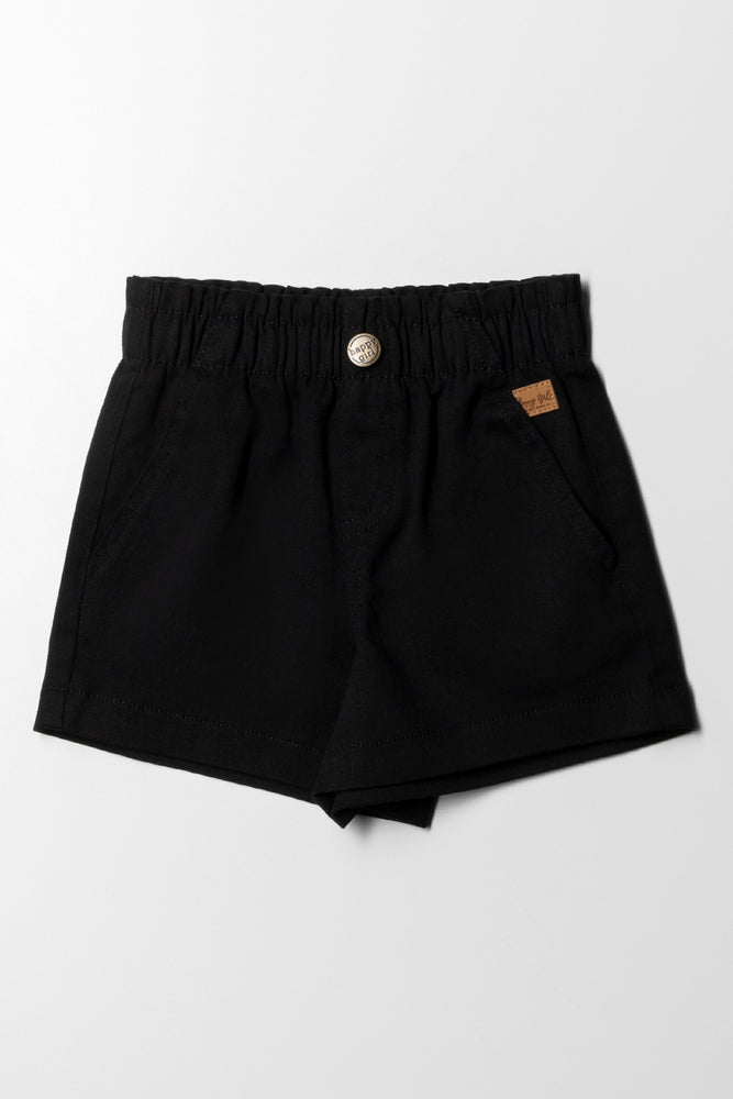 Pull On Denim Shorts Black