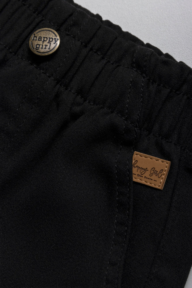 Pull On Denim Shorts Black