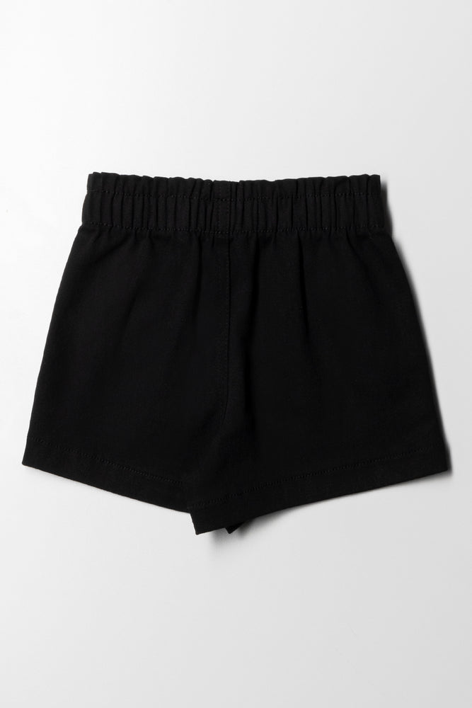Pull On Denim Shorts Black (2)