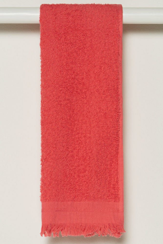 Fringed Guest Towel Coral