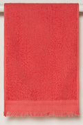 Fringed Guest Towel Coral (1)