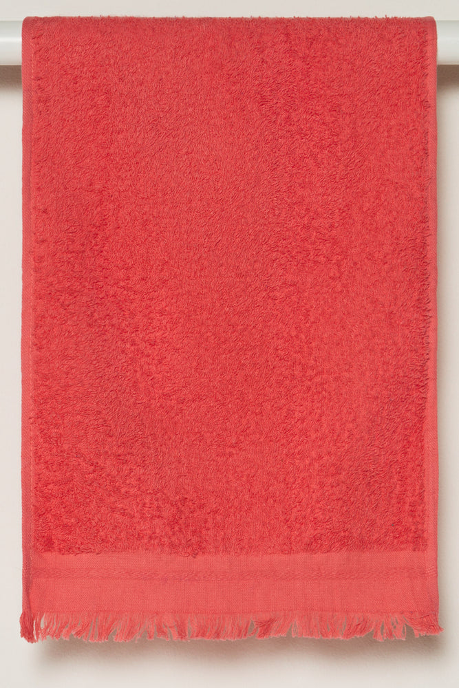 Fringed Guest Towel Coral