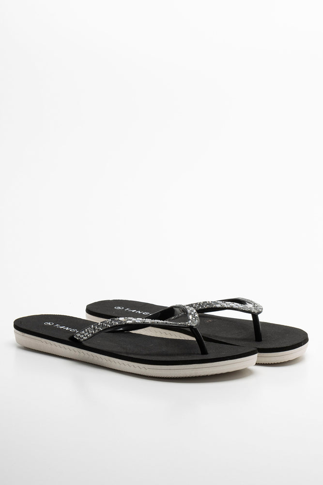 Diamante Flip Flop Black