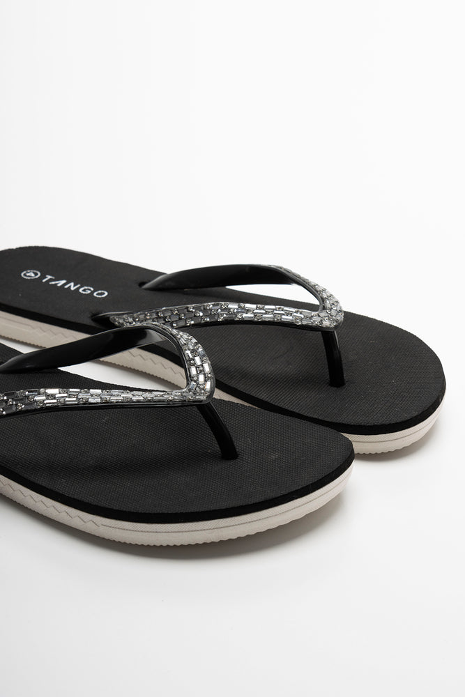 Diamante Flip Flop Black (2)