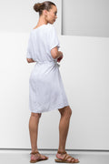 Belted V-Neck Dress White (2)