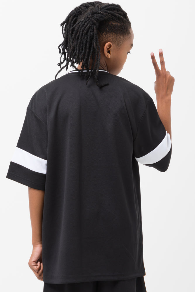 Basketball Short Sleeve T-Shirt Black & White (2)