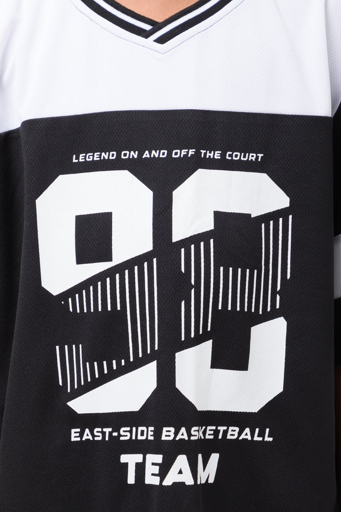 Basketball Short Sleeve T-Shirt Black & White (3)